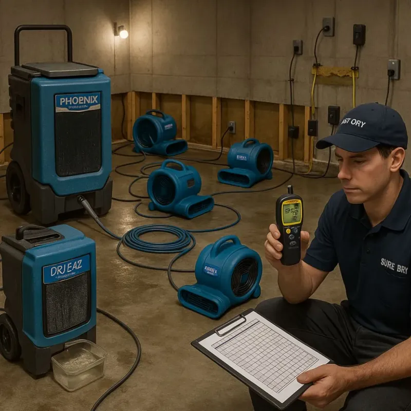 Structural Drying and Dehumidification process in Dellwood, MN
